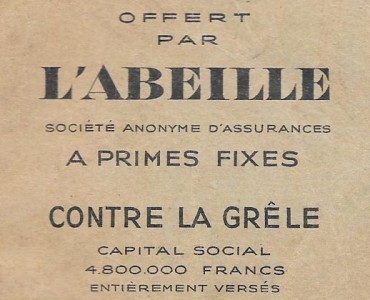 Calendrier 1936/1937  L'Abeille-Grêle