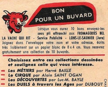 Bon pour Buvard La vache qui rit 