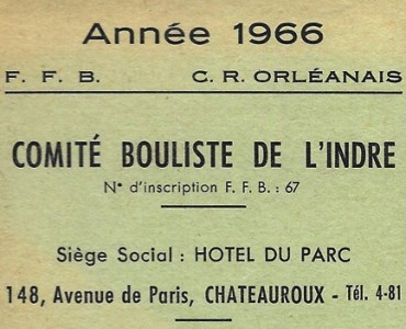 Notice Comité Bouliste de l'Indre