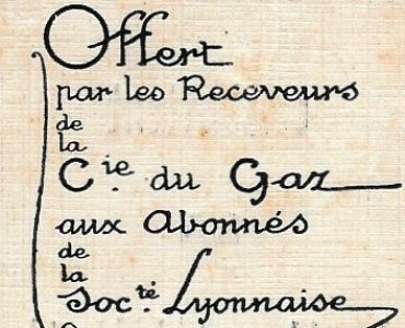 Calendrier 1926 Compagnie du Gaz de la Société Lyonnaise  