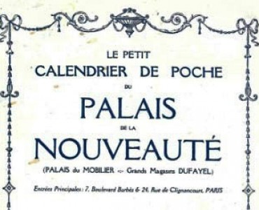 Calendrier 1923 Palais de la nouveauté