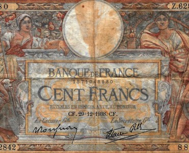 Billet de Banque Cent Francs