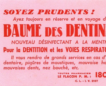 Buvard Baume des Dentines