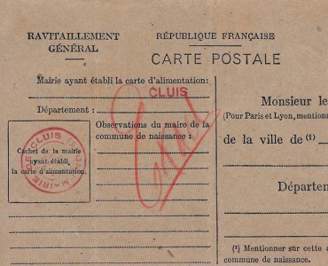 Carte postale Ravitaillement Général