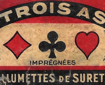Etiquette de boites d'allumettes Trois As
