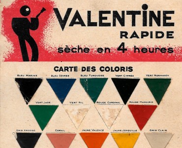 Carte des coloris Valentine