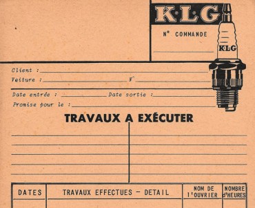 Fiche de travaux KLG