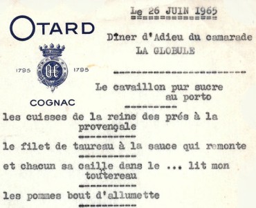 Menu Cognac Otard
