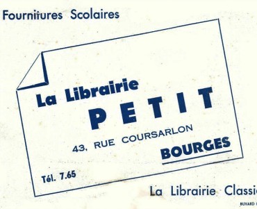 Buvard Librairie Petit