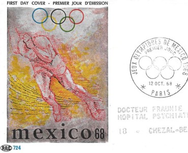 Enveloppe Philatélique Jeux Olympiques de Mexico