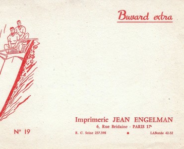Buvard Imprimerie Jean Engelman