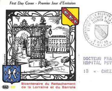 Enveloppe Philatélique Rattachement de la Lorraine à la France