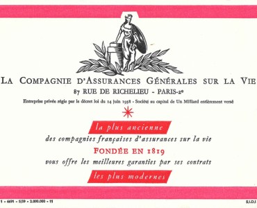 Buvard Compagnie d'Assurances Générales sur la Vie