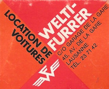 Pochette d'allumettes Welti-Furrer