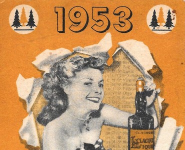 Calendrier 1953 Clacquesin