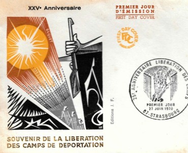 Enveloppe Philatélique 25e Anniversaire de la libération des camps