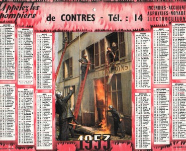Calendrier 1953 Pompiers de Contres