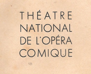 Programme : Théâtre national de l'Opéra-Comique
