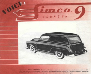 Notice Simca 9 Fourgon