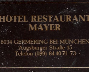 Boite d'allumettes Hotel Mayer