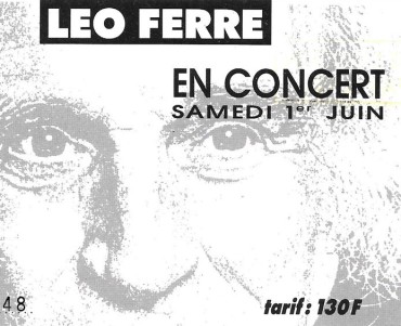 Billet d'entrée Concert Léo Ferré