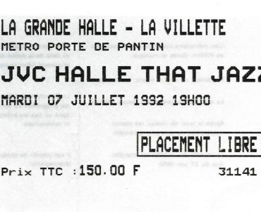 Billet d'entrée JVC Halle that Jazz