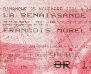 Billet d'entrée François Morel