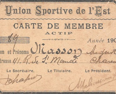 Carte de membre Union Sportive de l'Est