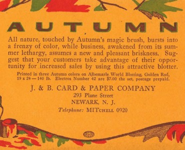 Buvard J &B Card
