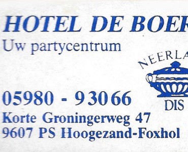 Boite d'allumettes Hotel de Boer