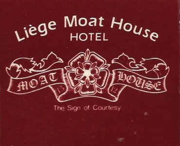 Pochette d'allumettes Liège Moat House
