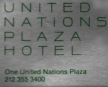 Boite d'allumettes United Nations Plaza Hotel