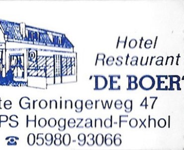 Pochette d'allumettes Hotel de Boer