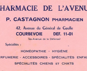 Buvard Pharmacie de l'Avenue