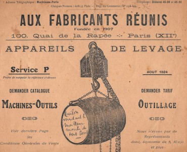 Notice Aux Fabricants Réunis