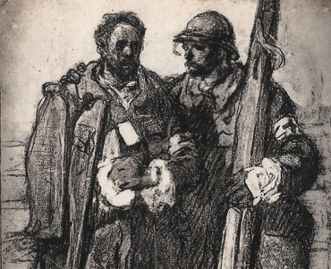 Carte Postale Brancardiers blessés