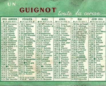 Calendrier 1955 Guignot 